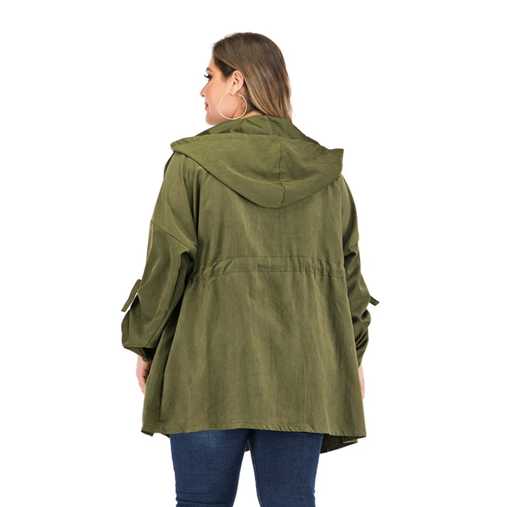 Женский Повседневный плащ с капюшоном SAGACE свободный однотонный регулируемым