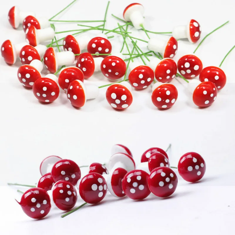 

10Pcs/Set Artificial Garden Fairy Moss Resin Crafts Decorations Stakes Craft For Home 2cm Mini Mushroom Miniatures