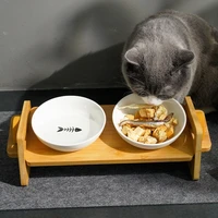cat dog bowl multi angle tilt raised ceramics pet bowls safeguard neck puppy pets feeder supplies crash double cats food bowl