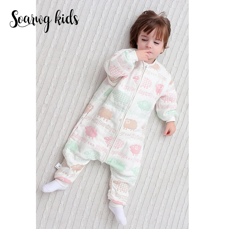

Soarwg kids Sleeping Bag Baby Solid Wrap Gauze 6Layers Cotton Baby Sleeping Bag Winter Warm Bedding Babies Sleeping Bags Swaddle