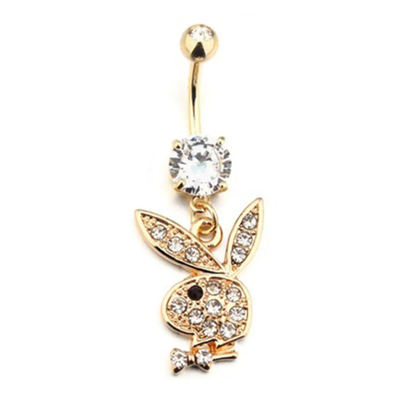 Cute Rabbit Belly Button Rings 316L Surgical Steel Piercing Belly Button Rings Navel Piercing Sexy Body Jewelry
