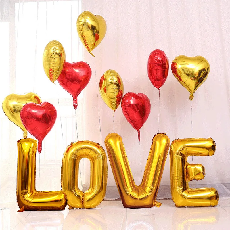 

16-inch 26 Letters A-Z Gold Aluminum Film Balloon Birthday Party Valentine's Day Wedding Room Decoration Balloon Decoration