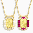 Ожерелье с кристаллами Девы Марии для женщин, ожерелье с кулоном из фианита и золота, защитные ювелирные изделия, гуадалуп