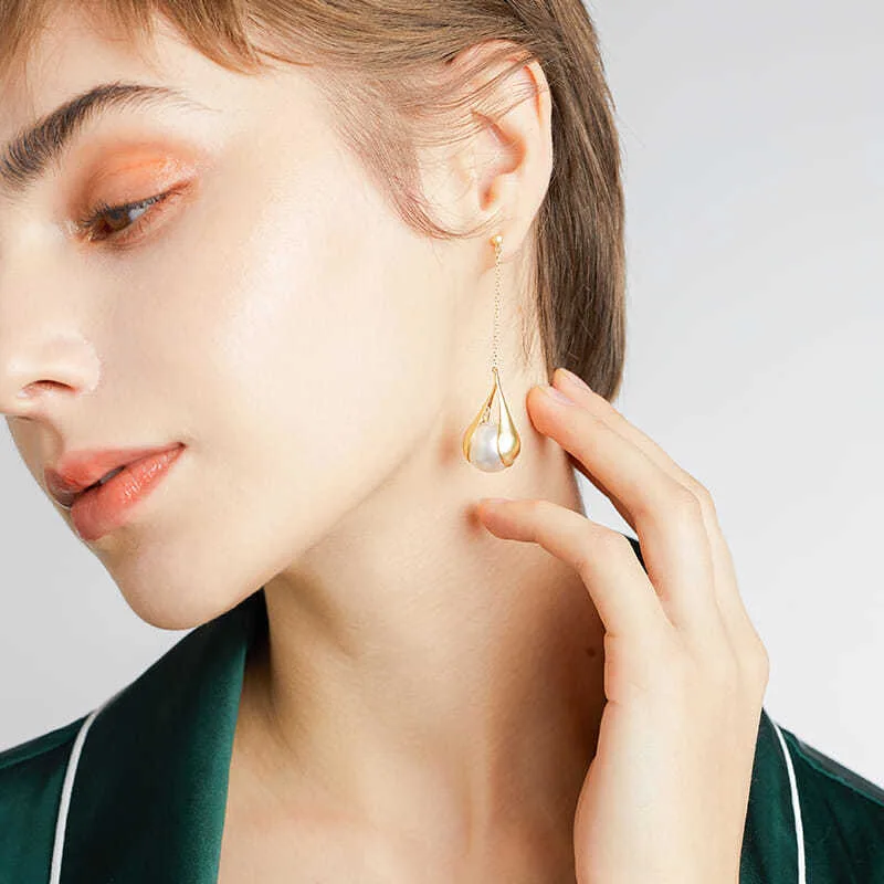 

New Fashion Pearl Drop Earrings for Women Lot Gold/Silver Simple 2020 Trendy Wedding Jewelry Simple Bridal Dangle Earring Femme