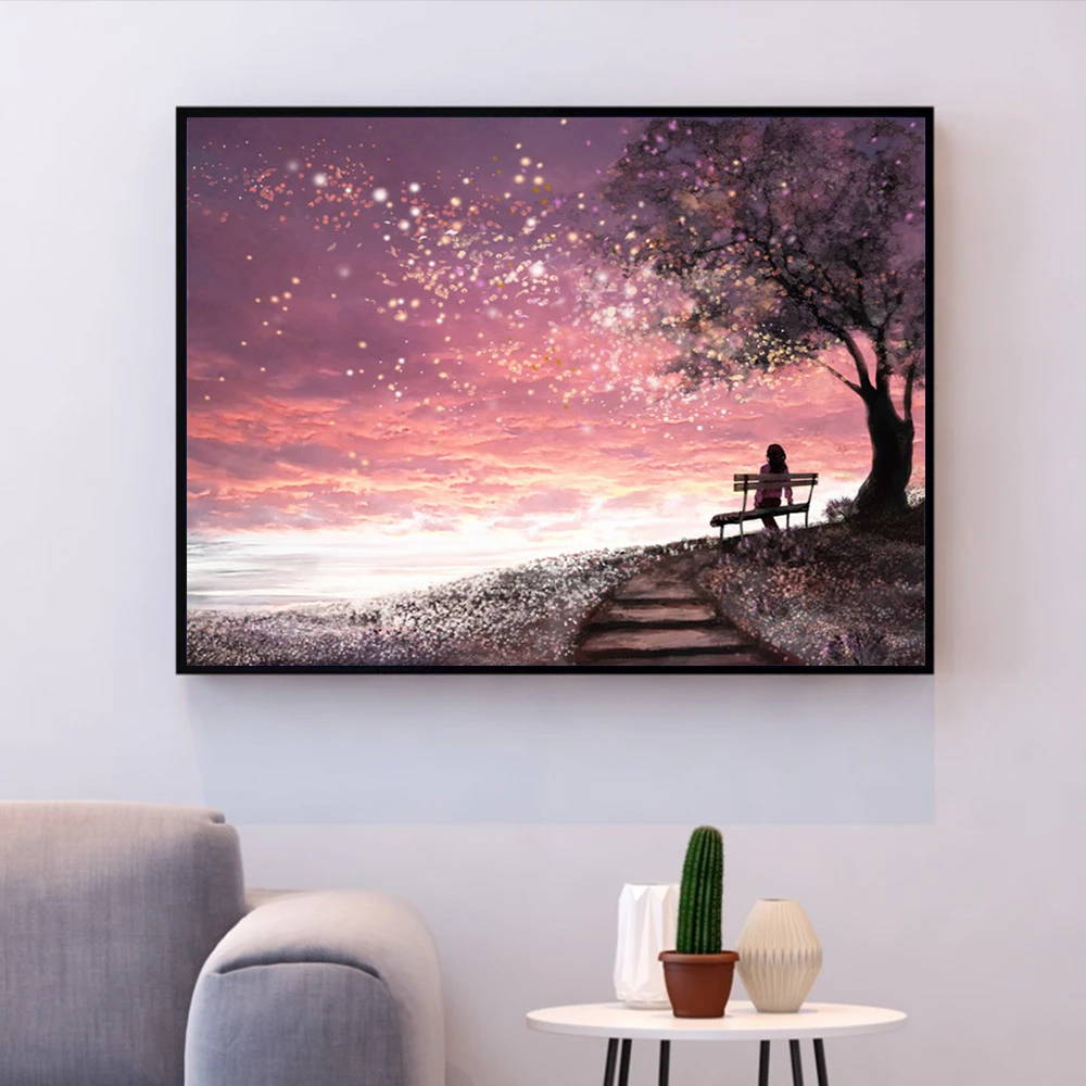 Алмазная 5d-картина звездное небо пейзаж ручная роспись украшение для дома