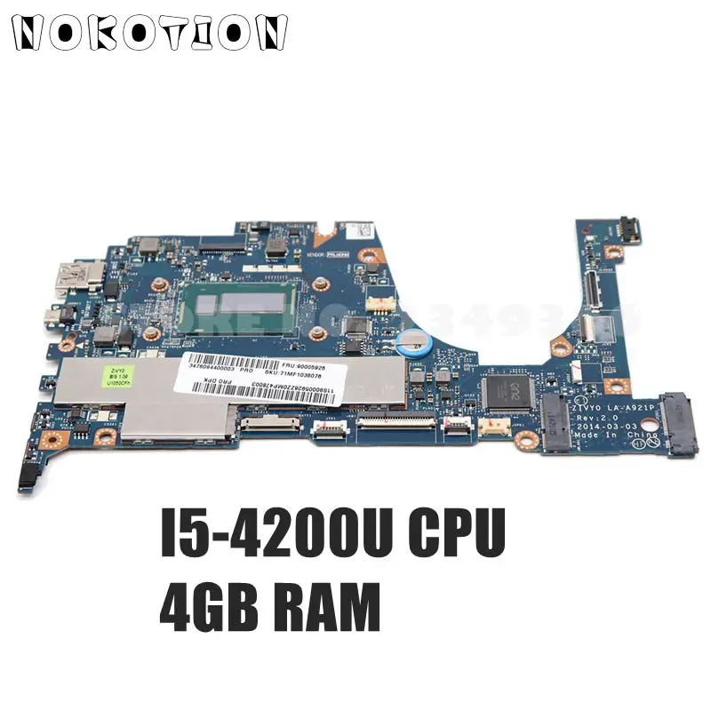 Материнская плата NOKOTION ZIVY0 LA A921P для ноутбука Lenovo Yoga 2 13 материнская 3 дюйма телефон
