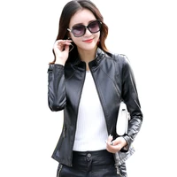 new fashion womens black slim faux leather jackets ladies soft wash leather coat m 5xl female leather zippers outerwear clothing