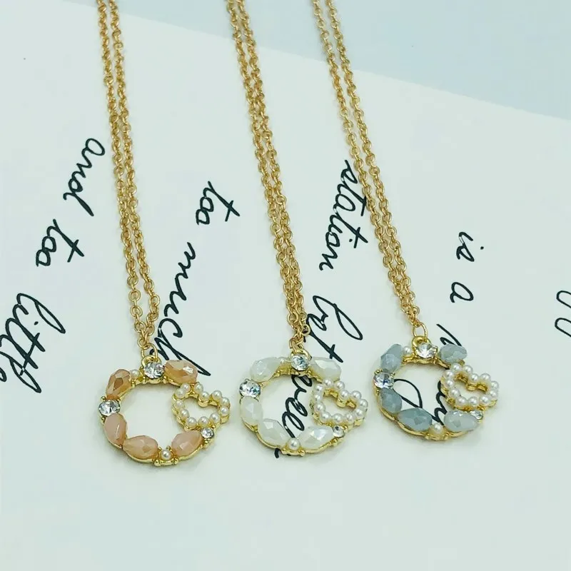 

Crystal and pearl heart necklace fashionable European and American love heart pendant collares de moda 2019