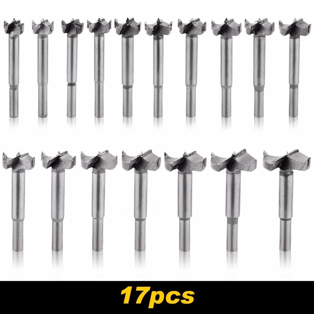 17 шт. деревообрабатывающий Форстнер Набор бит резец отверстия 15 мм 38 набор