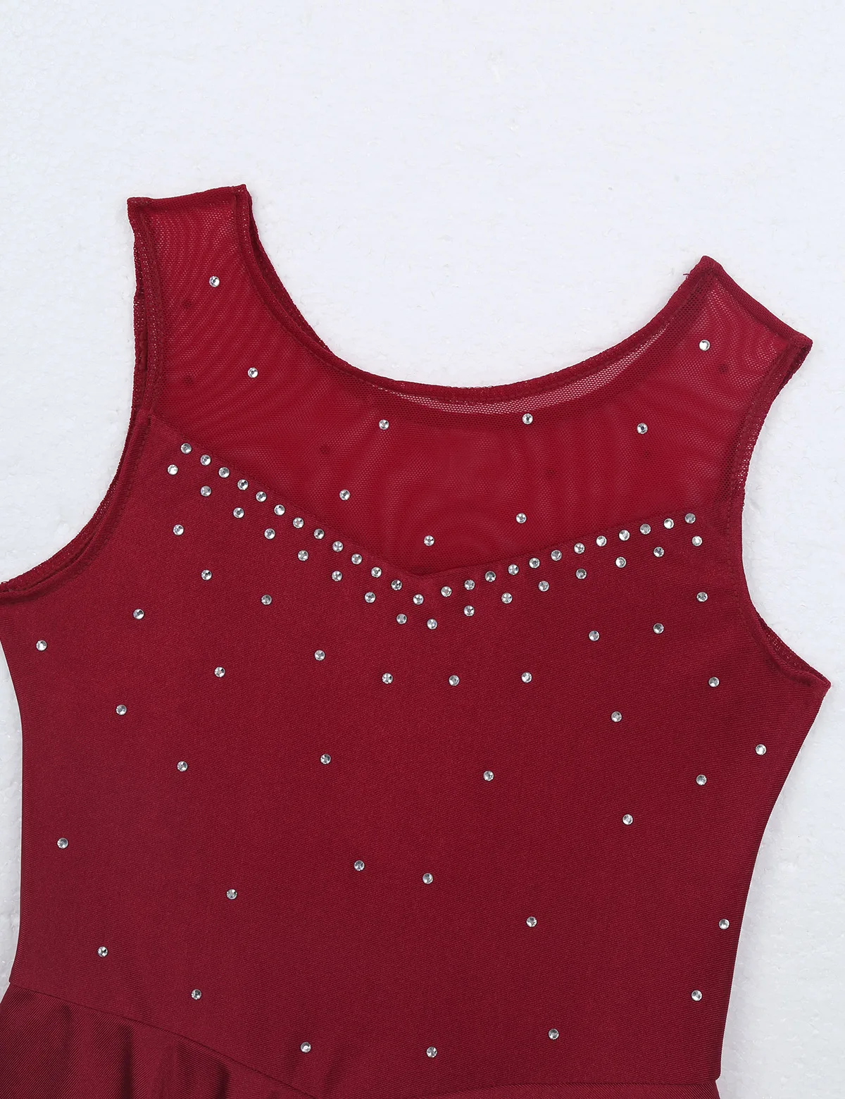 FEESHOW Kids Girls Ballet Dance Figure Ice Skating Roller Leotard Dress Costume Rhinestone Tulle Back Top Mimi Skirt | Детская одежда и