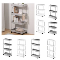 34 tier slim storage cart mobile shelving unit organizer slide out storage rolling utility cart rack for kitchen bathroom