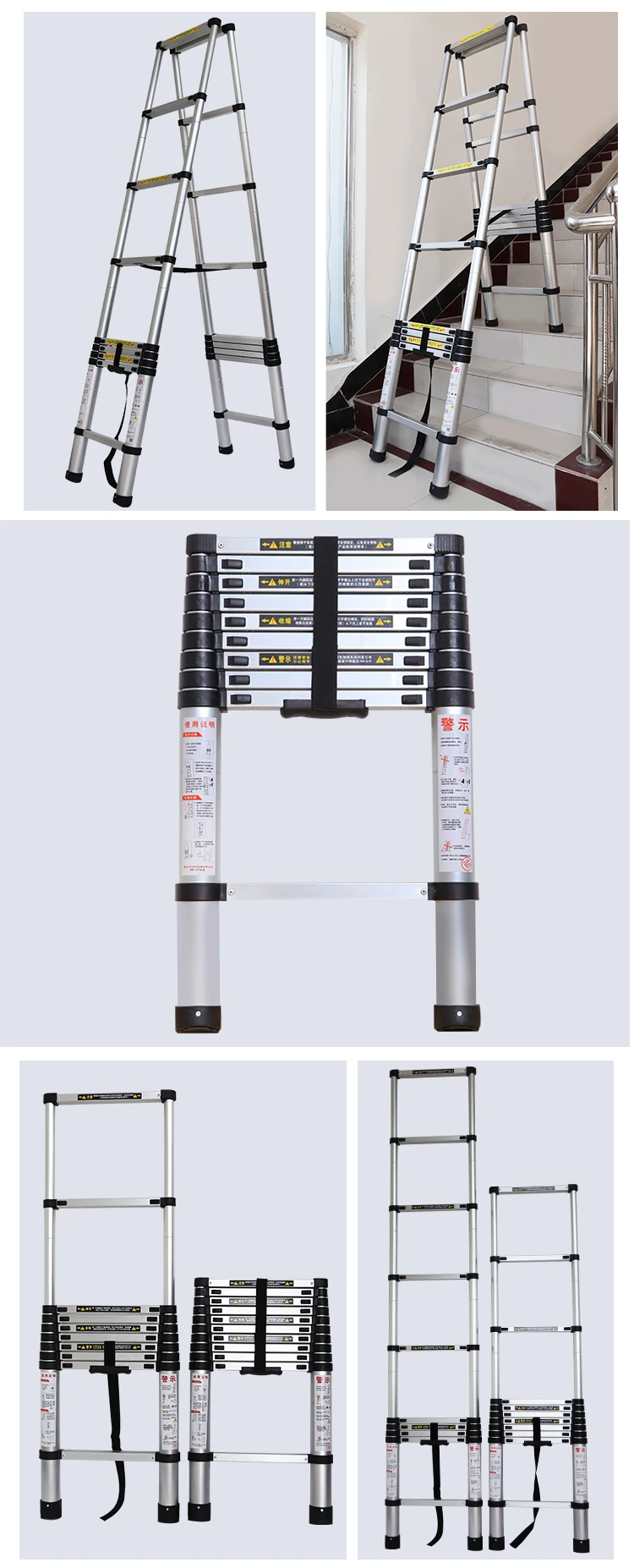 

2.2 M Aluminum Multi-use Ladder For Photography,household,outdoor Engineering ,painting ,160kg Load Capacity
