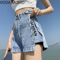 womens denim shorts classic vintage high waist blue wide leg female caual summer ladies shorts jeans for women plus size