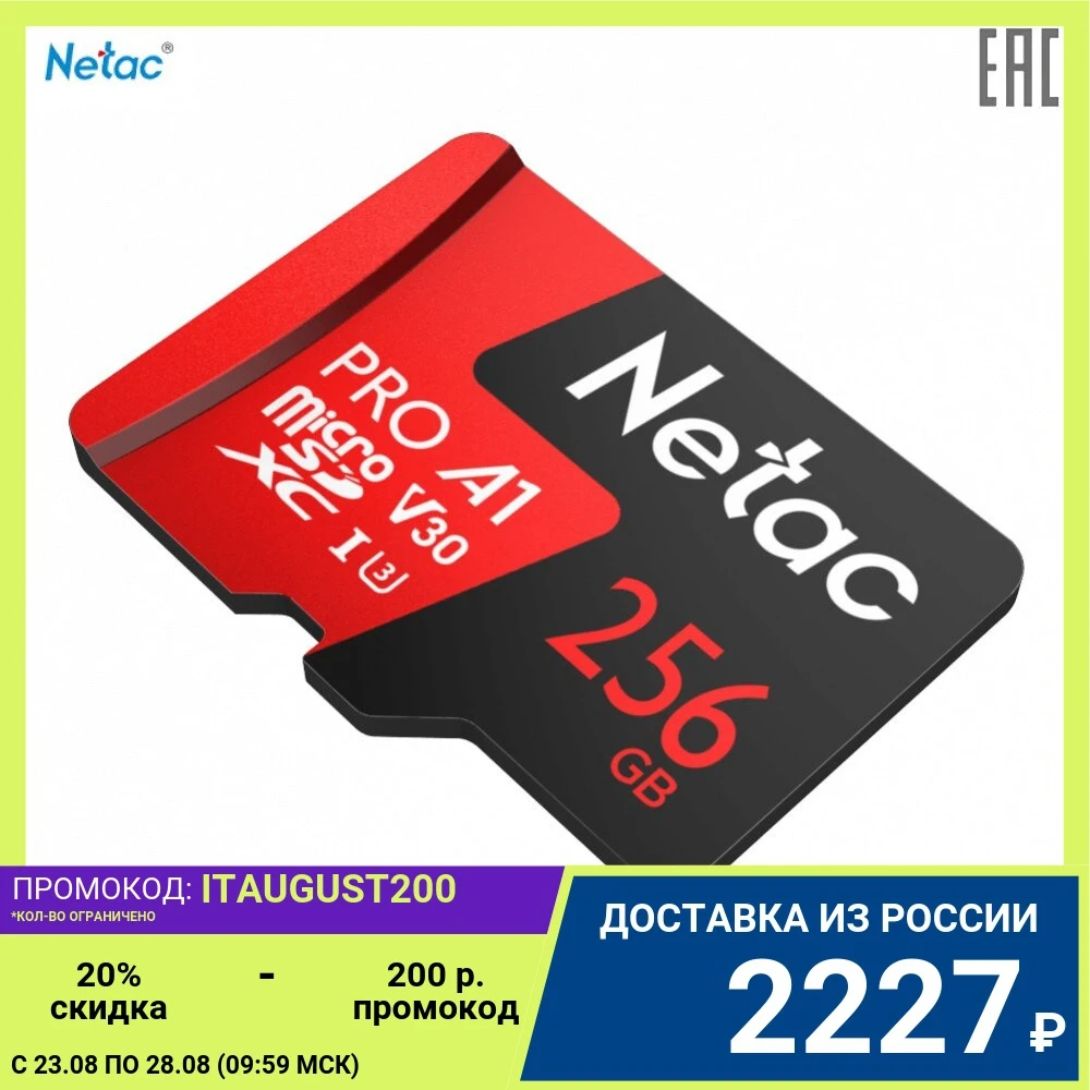 Карта памяти Netac MicroSD P500 Extreme Pro 256GB Retail version card only|Карты памяти| |