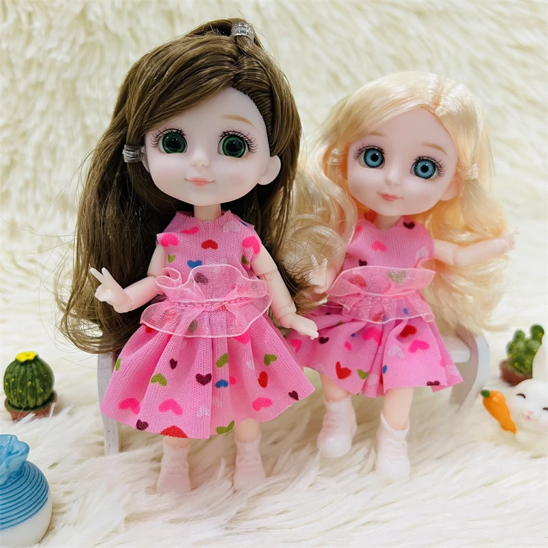 

Кукла 13 см, новая прическа, милое лицо, 13 съемных шарниров, зеленые глаза, кукла с одеждой, аксессуары, кукла, подарок, игрушка для девочки