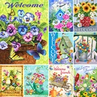 Алмазная 5D картина цветы, Набор для вышивки крестиком, полная вышивка, мозаика, декор Стразы