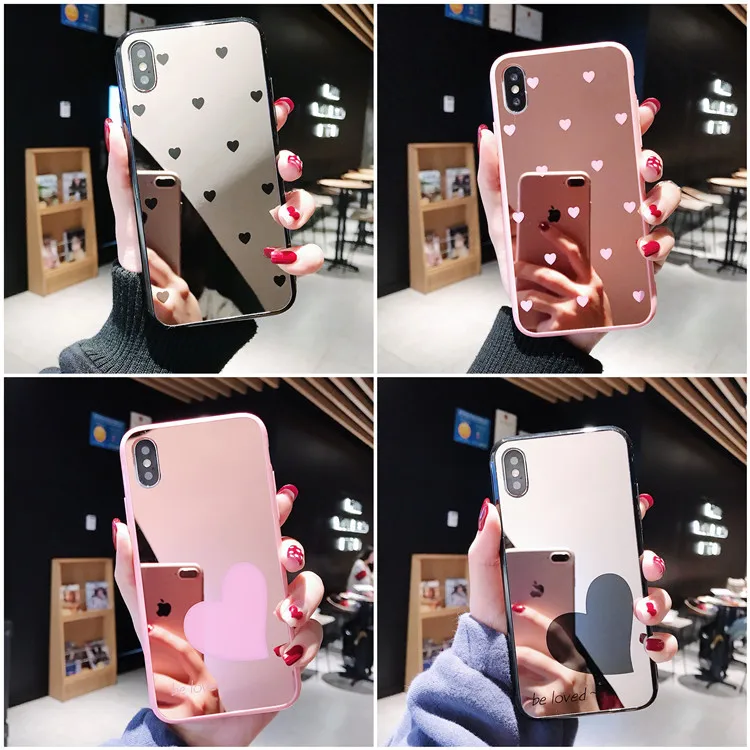 Роскошный ударопрочный зеркальный чехол для iPhone 11 Pro Max X 8 7 6 6s Plus XS MAX XR задняя