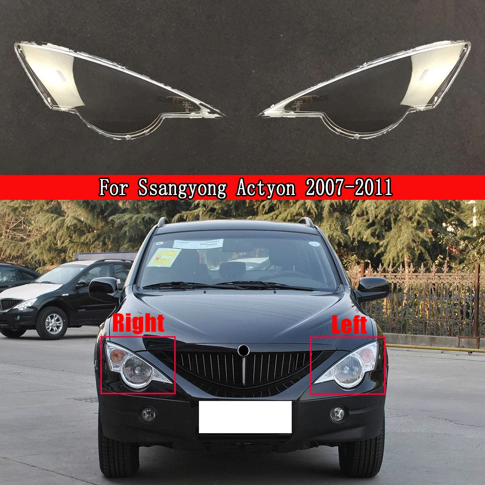 Auto Head Light Caps For Ssangyong Actyon 2007~2011 Headlight Cover Lamp Shell Mask Lampshade Lens Glass Headlamp Cover