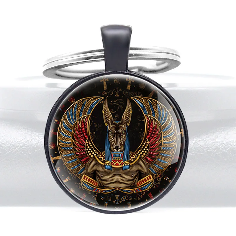 Античный Египет стеклянный кабошон анубис брелок Классическая мужская и женская