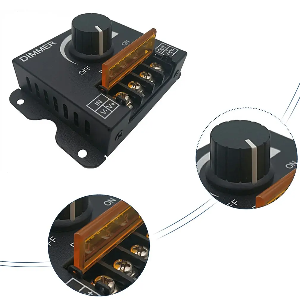 12V 30A 360 Вт светодиодный диммер Регулируемая Яркость лампы накаливания Газа