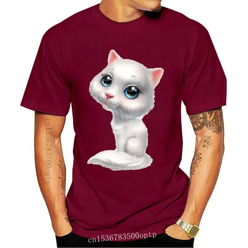 

New 2021 Cute funny kitten picture printing Tshirt Casual Harajuku Women T-Shirt Summer white Short sleeve Casual Clothes T shir