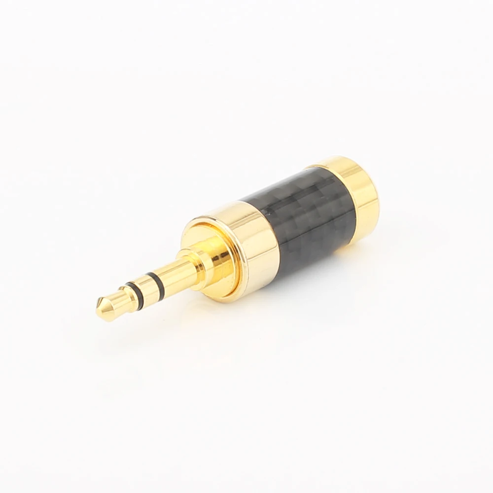 2pcs Audiocrast HP004 Gold Plated Straight 3.5mm Stereo Mini Plug Connector Carbon Fiber Earphone
