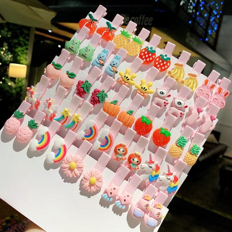 20/30/50 шт./компл. милые красочные Мультяшные заколки для волос девочек детская