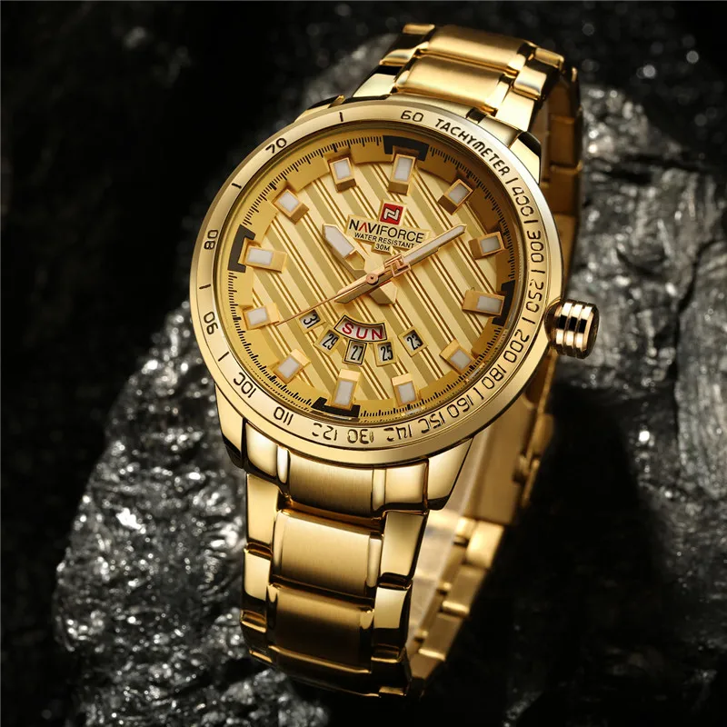 NAVIFORCE мужские часы с датой неделя спорта Топ бренд Роскошные военные бизнес