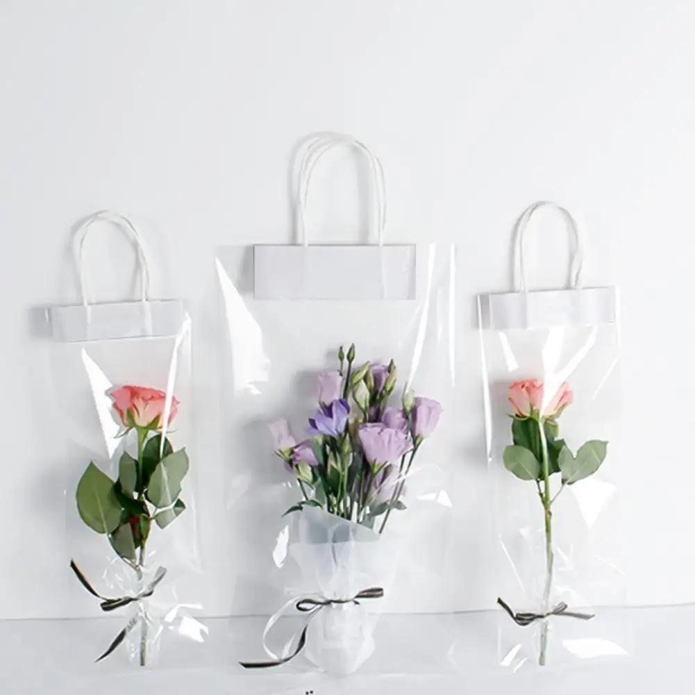 

10Pcs Beauty Candy Bag Multi-use DIY Craft Easy to Apply Clear Rose Tote Bag