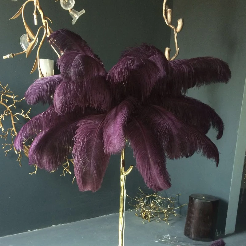 Напольная Лампа с золотыми и медными страусиными перьями потолочный светильник