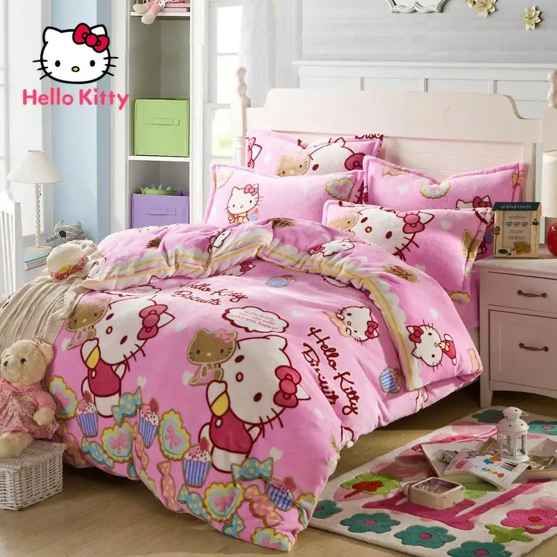 

Hello Kitty Winter Double-sided Velvet Double Plus Velvet Thickening College Students Warm Duvet Cover