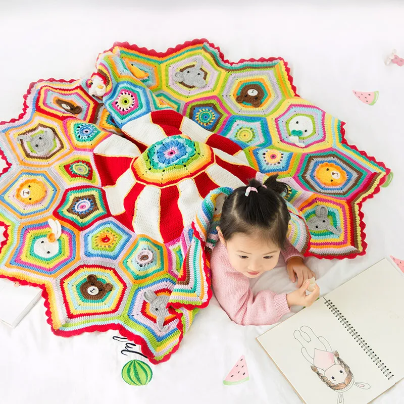 Susan's Family Nursery Safe Material Dreamland Blanket Crochet for Baby Crochet DIY Zoo Party Baby Blanket Materials Package