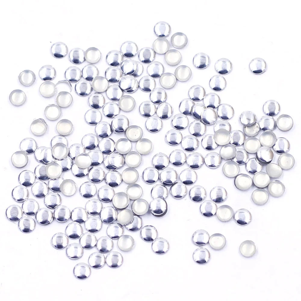 

Nail Art Cabochon Cameo Round Aluminum Plastic Silver Tone Fashion Decoration Jewelry Making DIY Findings 3mm 1000Pcs