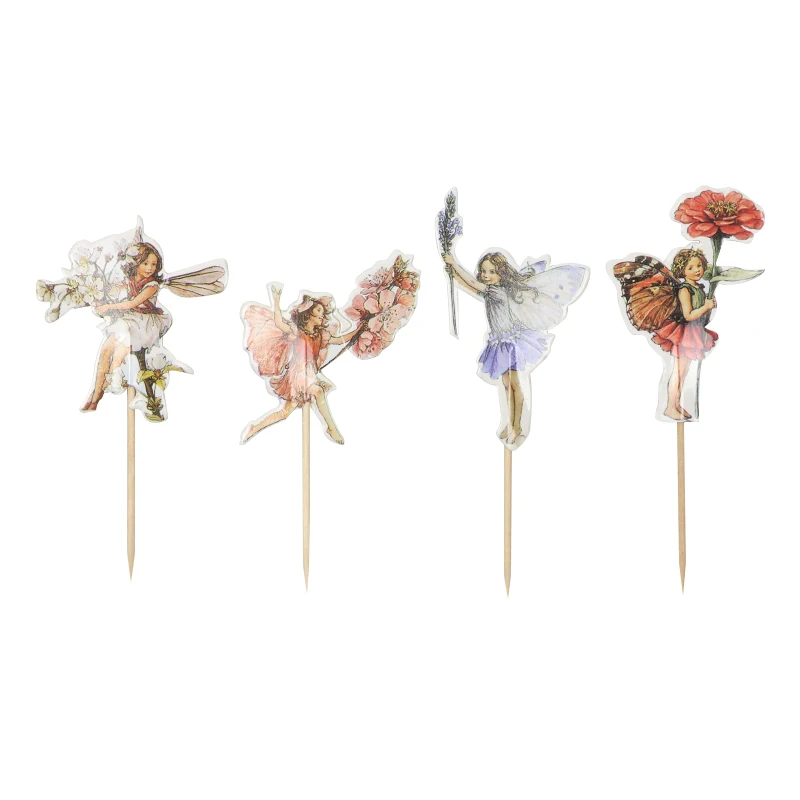 24 шт./упак. цветок фея Торт Топперы цветы вечерние день рождения ребенка душ