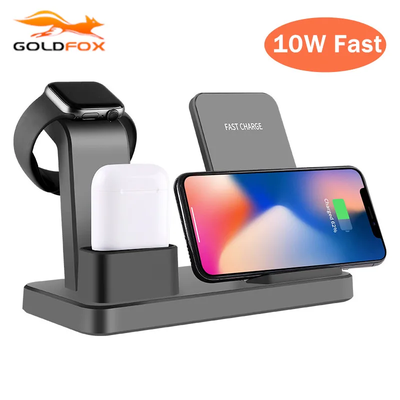 Беспроводное зарядное устройство Qi подставка для телефона iphone Samsung быстрая