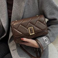 women small quilted messenger bags female chain square crossbody bag brand designer handbag ladies pu leather flap shoulder bag
