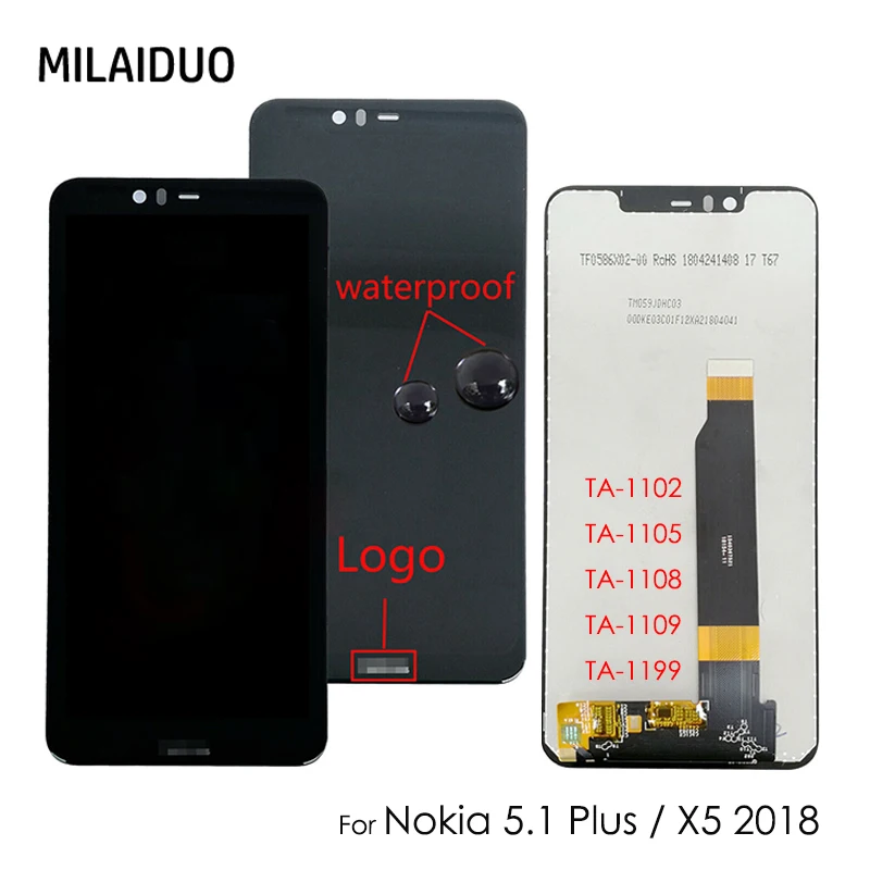 ЖК дисплей для Nokia 5 1 Plus TA 1102 1105 1108 1109 lcd 5X2018 1199 кодирующий преобразователь