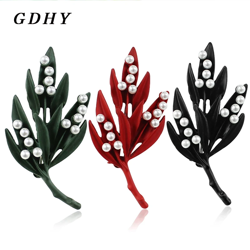 GDHY очаровательный лист растения омелы брошь на застежке в винтажном стиле