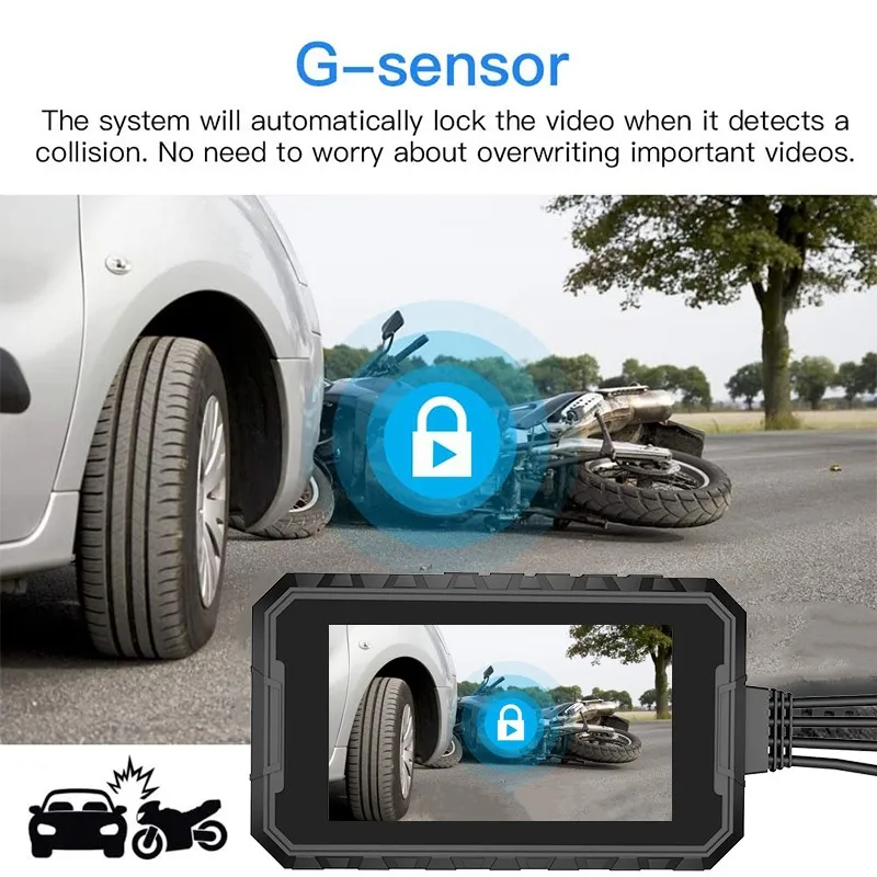 Видеорегистратор для мотоцикла HD 1080P с двумя объективами |