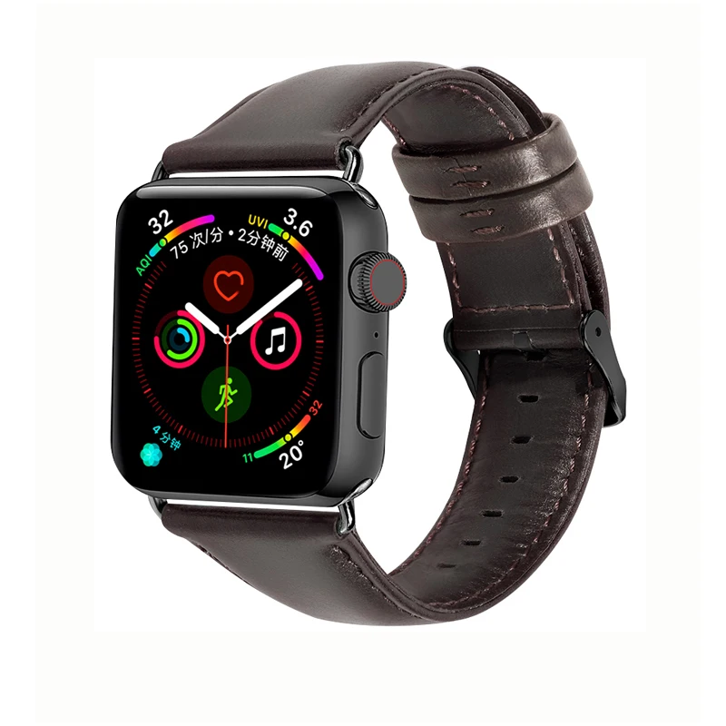 Ремешок из натуральной кожи для apple watch correa 4 (iwatch 5) 40 мм 44 3 2 1 42 38 браслет наручные