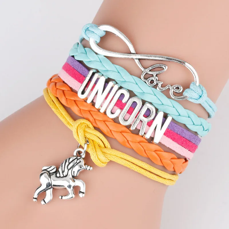 

Colorful letters Unicorn bracelet Multi-layer woven colorful Unicorn bracelet