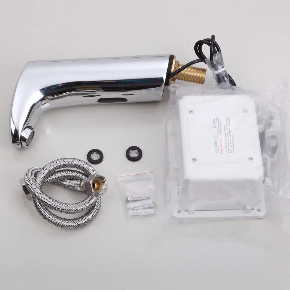 KEMAIDI Bathroom Sensor Faucet Automatic Inflrared Hand Touch Tap Hot Cold Mixer Chrome Polished Sink | Обустройство дома