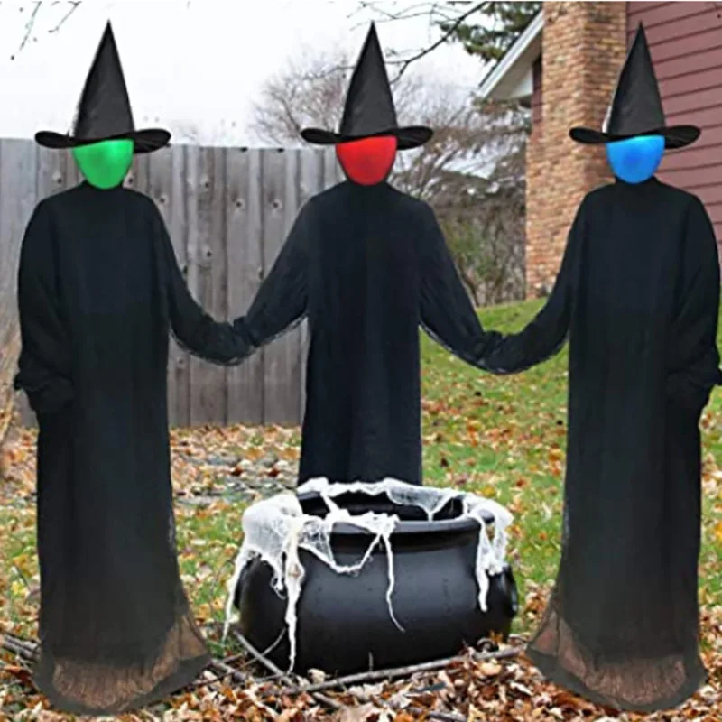 

Хэллоуин красочные светящиеся три руки в руке ведьмы один призрак атмосфера макет сцена Декор реквизит