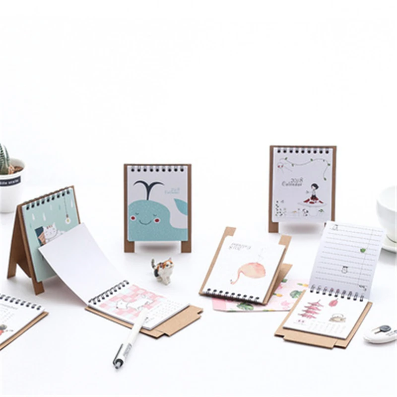 DL календарь 2018 мультяшный креативный свежий строительный лес для