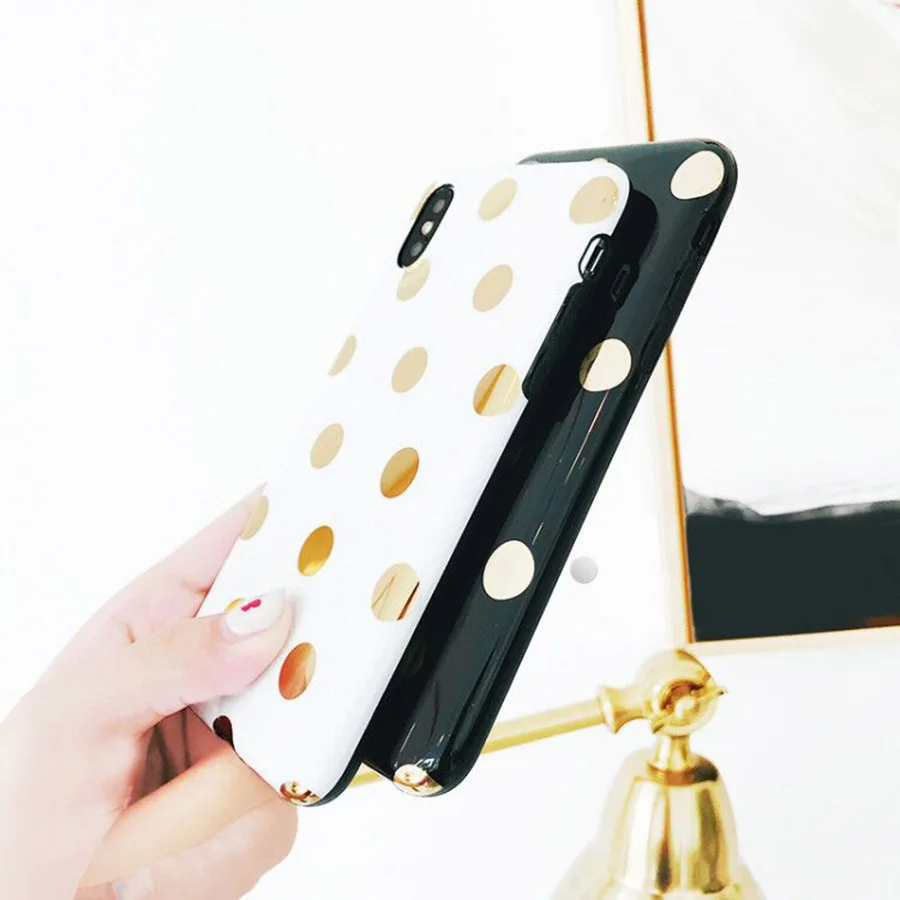 Fashion Cute Gold Wave Point Soft Silicone Case For iPhone 11 Pro Max XR X XS 6 6S 7 8 Plus Shockproof TPU Cases |