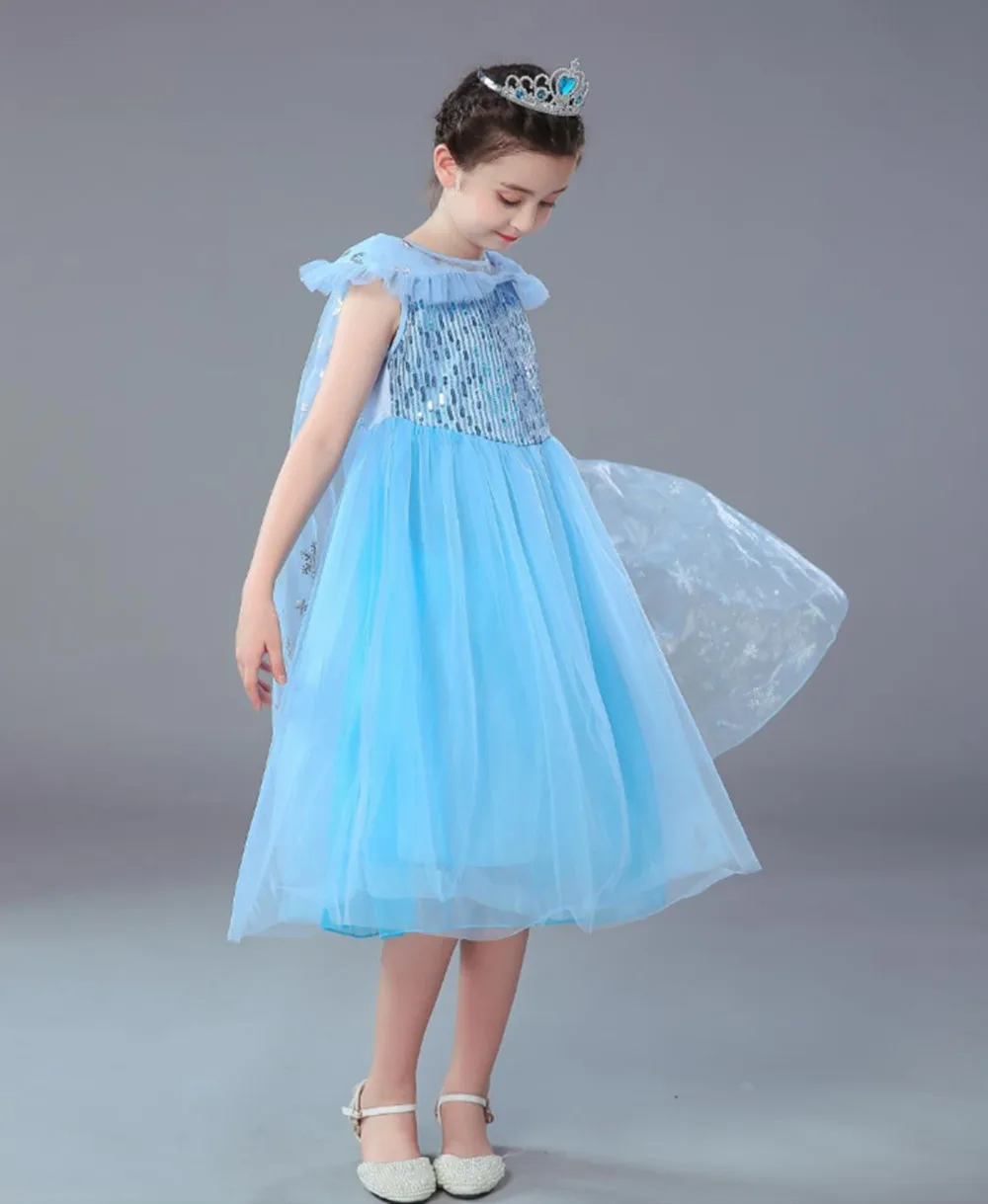 Карнавальные костюмы Снежная королева полосатые платья принцессы одежда платье