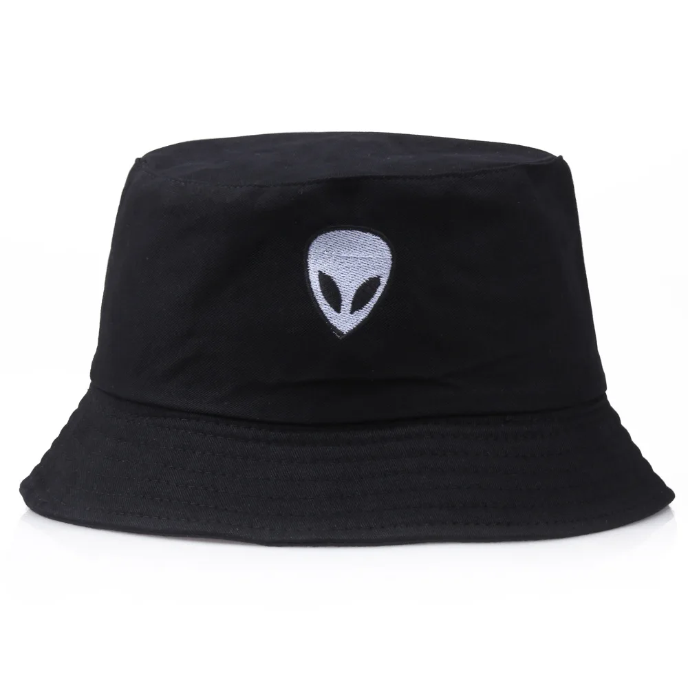 

Embroidery Aliens Foldable Bucket Hats For Women Beach Sun Hat Bob Caps For Men Summer Outdoor fisherman hat панама женская 2021