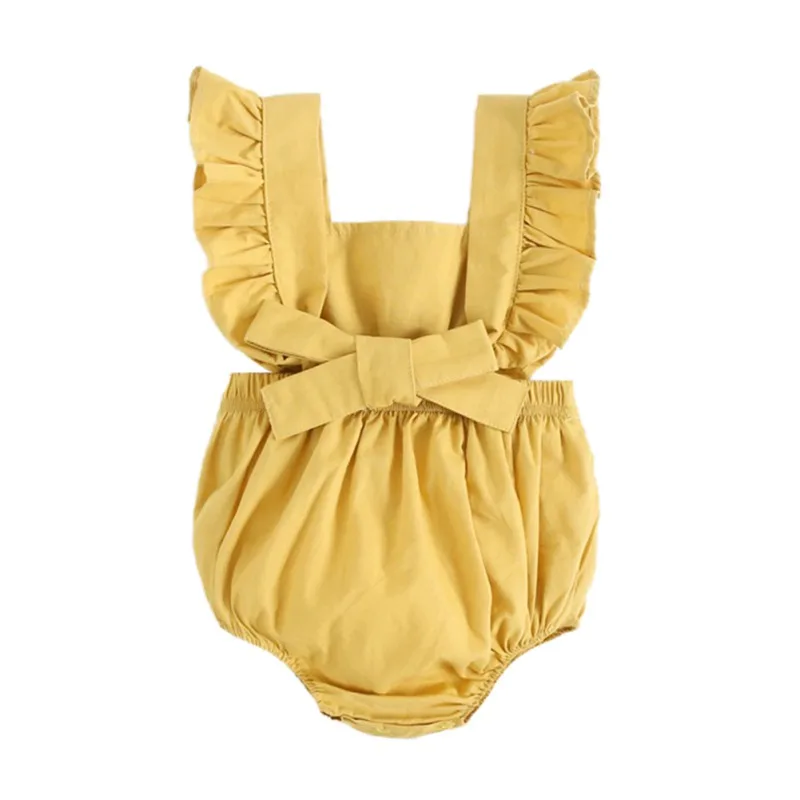 

Cute Baby Girl Ruffle Solid Color Romper Jumpsuit Outfits Sunsuit for Newborn Infant Children Clothes Kid Clothing