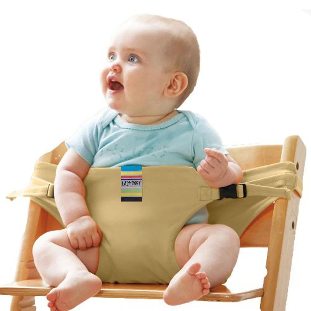 Baby Dining Chair Safety Belt Portable Seat Lunch Chair Seat Stretch Wrap Feeding Chair Harness baby Booster Seat - Цвет: Бежевый