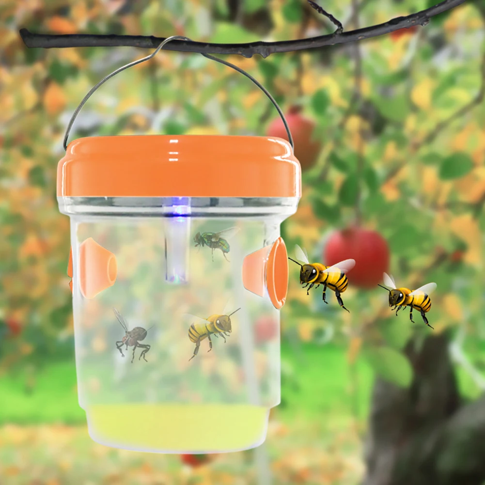 

Solar Energy Insect Traps Fruit Flies Insect Bug Hanging Tree Honey Wasp Catcher Trap Fly Killer Pest Control Products